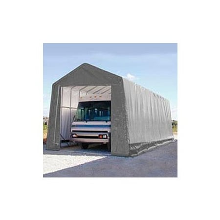 Clearspan RV and Boat Storage Building 14'W x 16'H x 32'L - Silver/White 105596